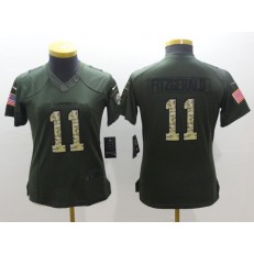 Women Nike Arizona Cardinals #11 Larry Fitzgerald Green Salute To Service Limited NFL Jersey