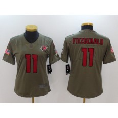 Women Nike Arizona Cardinals #11 Larry Fitzgerald Olive 2017 Salute To Service Limited NFL Jersey