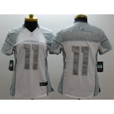 Women Nike Arizona Cardinals #11 Larry Fitzgerald Platinum White Limited Jersey