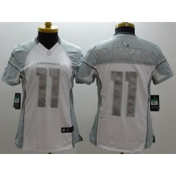 Women Nike Arizona Cardinals #11 Larry Fitzgerald Platinum White Limited Jersey