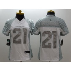 Women Nike Arizona Cardinals #21 Patrick Peterson Platinum White Limited Jersey