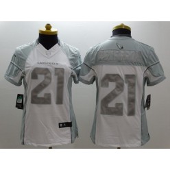 Women Nike Arizona Cardinals #21 Patrick Peterson Platinum White Limited Jersey
