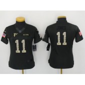 Women Nike Atlanta Falcons #11 Julio Jones Anthracite 2016 Salute to Service NFL Jersey