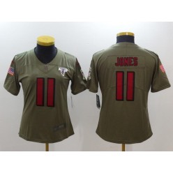 Women Nike Atlanta Falcons #11 Julio Jones Olive 2017 Salute To Service Limited Jersey