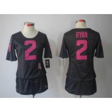 Women Nike Atlanta Falcons #2 Matt Ryan Breast Cancer Awareness Gray Jersey