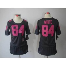 Women Nike Atlanta Falcons #84 Roddy White Breast Cancer Awareness Gray Jersey