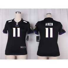 Women Nike Baltimore Ravens #11 Kamar Aiken Game Black Alternate NFL Jersey