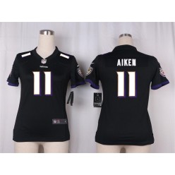 Women Nike Baltimore Ravens #11 Kamar Aiken Game Black Alternate NFL Jersey