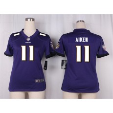 Women Nike Baltimore Ravens #11 Kamar Aiken Game Purple Team Color NFL Jersey