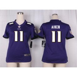 Women Nike Baltimore Ravens #11 Kamar Aiken Game Purple Team Color NFL Jersey