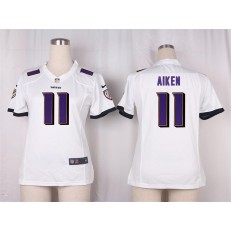 Women Nike Baltimore Ravens #11 Kamar Aiken Game White NFL Jersey