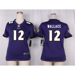 Women Nike Baltimore Ravens #12 Wallace Game Purple Team Color NFL Jersey