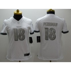 Women Nike Baltimore Ravens #18 Breshad Perriman Platinum White Limited NFL Jersey