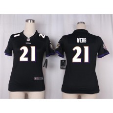 Women Nike Baltimore Ravens #21 Lardarius Webb Game Black Alternate NFL Jersey