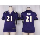 Women Nike Baltimore Ravens #21 Lardarius Webb Game Purple Team Color NFL Jersey
