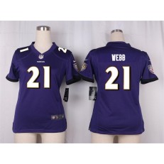 Women Nike Baltimore Ravens #21 Lardarius Webb Game Purple Team Color NFL Jersey