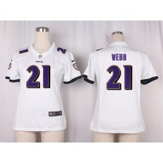 Women Nike Baltimore Ravens #21 Lardarius Webb Game White NFL Jersey