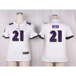 Women Nike Baltimore Ravens #21 Lardarius Webb Game White NFL Jersey