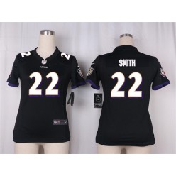 Women Nike Baltimore Ravens #22 Jimmy Smith Game Black Alternate NFL Jersey