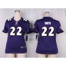 Women Nike Baltimore Ravens #22 Jimmy Smith Game Purple Team Color NFL Jersey