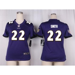 Women Nike Baltimore Ravens #22 Jimmy Smith Game Purple Team Color NFL Jersey