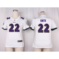 Women Nike Baltimore Ravens #22 Jimmy Smith Game White NFL Jersey