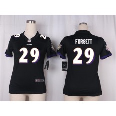 Women Nike Baltimore Ravens #29 Forsett Game Black Alternate NFL Jersey