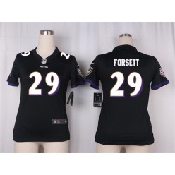 Women Nike Baltimore Ravens #29 Forsett Game Black Alternate NFL Jersey