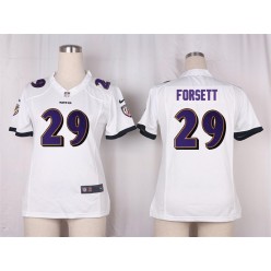 Women Nike Baltimore Ravens #29 Forsett Game White NFL Jersey