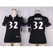 Women Nike Baltimore Ravens #32 Eric Weddle Game Black Alternate NFL Jersey