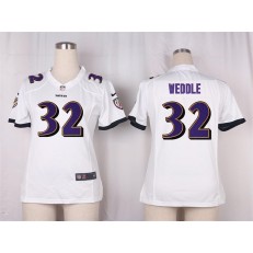 Women Nike Baltimore Ravens #32 Eric Weddle Game White NFL Jersey