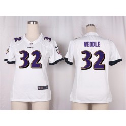 Women Nike Baltimore Ravens #32 Eric Weddle Game White NFL Jersey