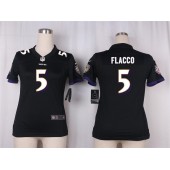 Women Nike Baltimore Ravens #5 Joe Flacco Game Black Alternate NFL Jersey