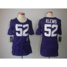 Women Nike Baltimore Ravens #52 Ray Lewis Breast Cancer Awareness Purple NFL Jersey