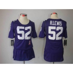Women Nike Baltimore Ravens #52 Ray Lewis Breast Cancer Awareness Purple NFL Jersey