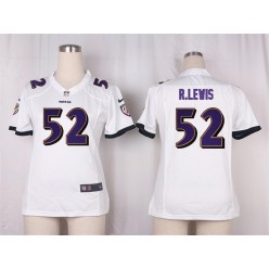 Women Nike Baltimore Ravens #52 Ray Lewis Game White NFL Jersey