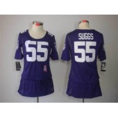 Women Nike Baltimore Ravens #55 Terrell Suggs Breast Cancer Awareness Purple NFL Jersey