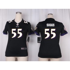 Women Nike Baltimore Ravens #55 Terrell Suggs Game Black Alternate NFL Jersey
