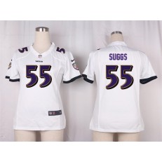 Women Nike Baltimore Ravens #55 Terrell Suggs Game White NFL Jersey