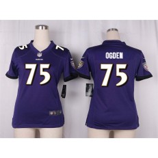 Women Nike Baltimore Ravens #75 Jonathan Ogden Game Purple Team Color NFL Jersey
