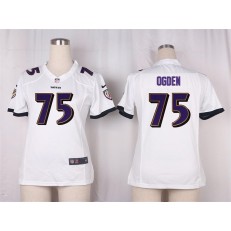 Women Nike Baltimore Ravens #75 Jonathan Ogden Game White NFL Jersey