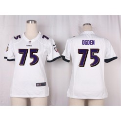 Women Nike Baltimore Ravens #75 Jonathan Ogden Game White NFL Jersey