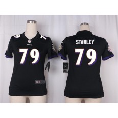 Women Nike Baltimore Ravens #79 Ronnie Stanley Game Black Alternate NFL Jersey