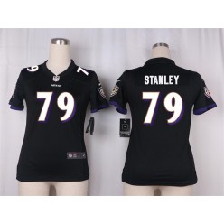 Women Nike Baltimore Ravens #79 Ronnie Stanley Game Black Alternate NFL Jersey