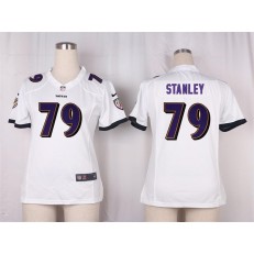 Women Nike Baltimore Ravens #79 Ronnie Stanley Game White NFL Jersey