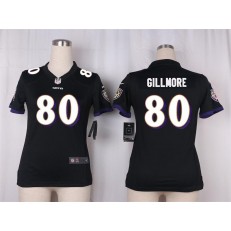 Women Nike Baltimore Ravens #80 Crockett Gillmore Game Black Alternate NFL Jersey