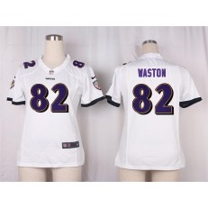 Women Nike Baltimore Ravens #82 Benjamin Watson Game White NFL Jersey