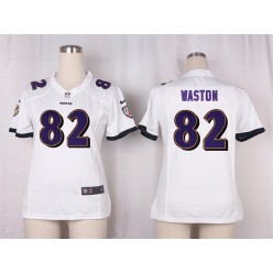Women Nike Baltimore Ravens #82 Benjamin Watson Game White NFL Jersey