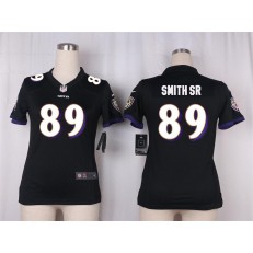 Women Nike Baltimore Ravens #89 Steve Smith Sr Game Black Alternate NFL Jersey