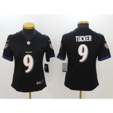 Women Nike Baltimore Ravens #9 Justin Tucker Black Vapor Untouchable Player Limited NFL Jersey